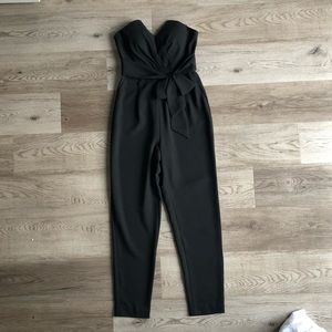 bebe Strapless, Tie-Front Jumpsuit